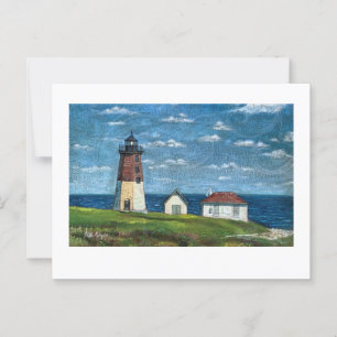 Point Judith Lighthouse in Narragansett, RI 7x5 Briefkaart