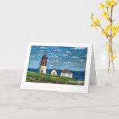 Point Judith Lighthouse in Narragansett, RI 7x5 Kaart (Gele Bloem)