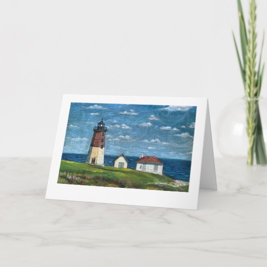 Point Judith Lighthouse in Narragansett, RI 7x5 Kaart (Voorkant)