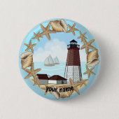 Point Judith Lighthouse pin-knop Ronde Button 5,7 Cm (Voorkant)