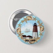 Point Judith Lighthouse pin-knop Ronde Button 5,7 Cm (Voorkant /achterkant)