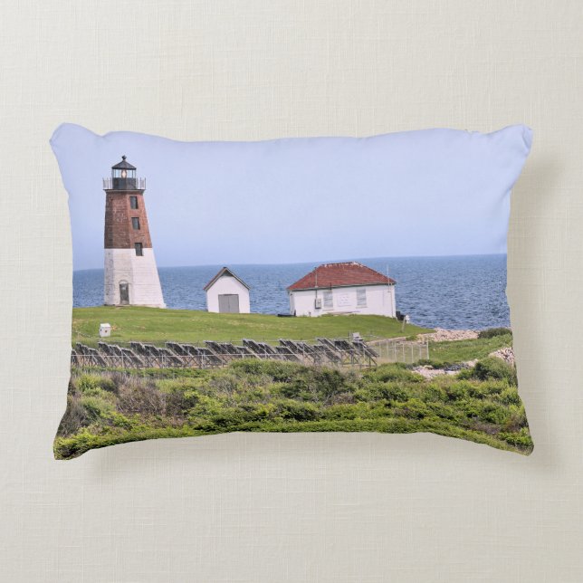 Point Judith Lighthouse Rhode Island Accent Pillow Kussen (Voorkant)