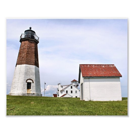 Point Judith Lighthouse, Rhode Island Photo Print Foto Afdruk (Voorkant)