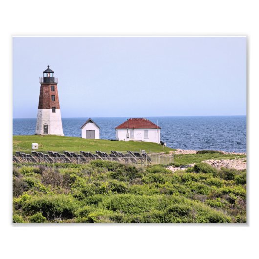 Point Judith Lighthouse, Rhode Island Photo Print Foto Afdruk (Voorkant)