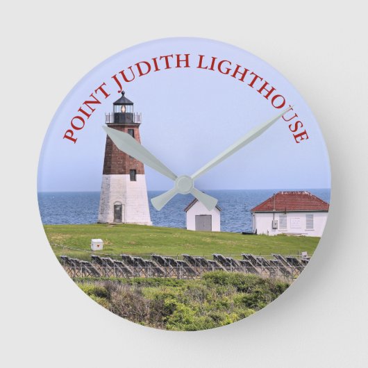 Point Judith Lighthouse, Rhode Island Wall Clock Ronde Klok (Voorkant)