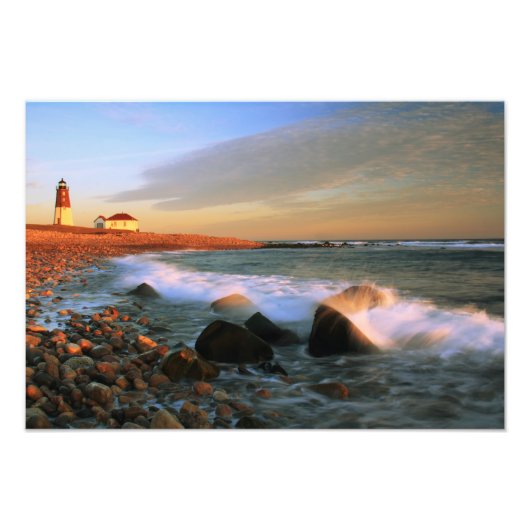 Point Judith Lighthouse Seascape Foto afdrukken (Voorkant)