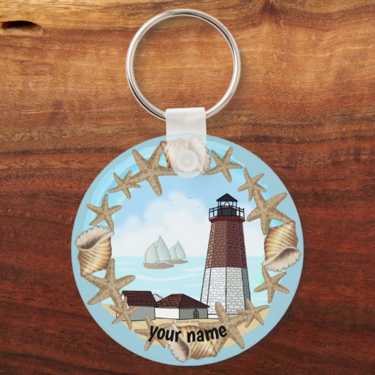 Point Judith Lighthouse sleutelhanger (Voorkant)