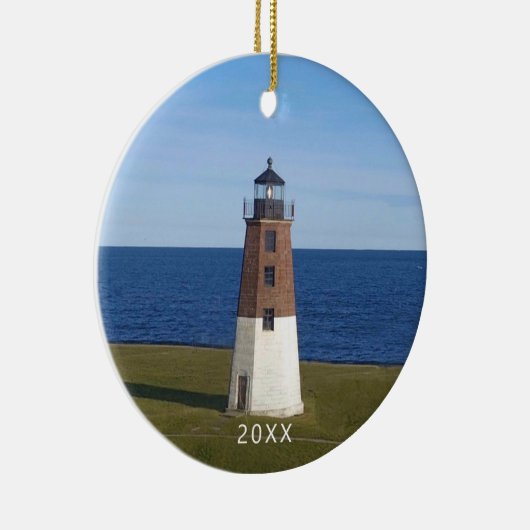Point Judith Narragansett Lighthouse Keramisch Ornament (Rechts)
