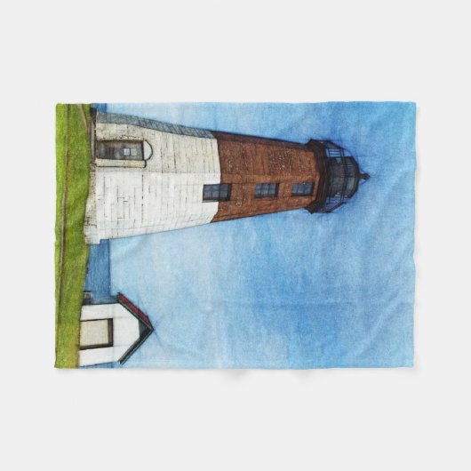 Point Judith vuurtoren Fleece Blanket (Voorkant (Horizontaal))