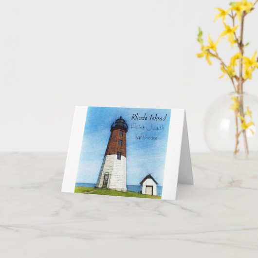 Point Judith vuurtoren Rhode Island Kaart (Gele Bloem)