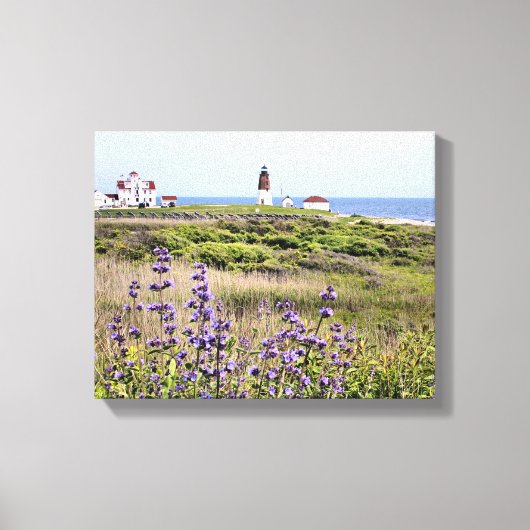 Point Judith Vuurtoren, RI gewikkeld Canvas (Voorkant)