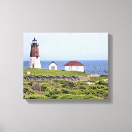 Point Judith Vuurtoren, RI gewikkeld Canvas Afdruk