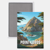 Point Lobos California Reizen Magneet (Voorkant / Achterkant)