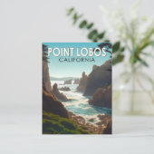 Point Lobos California Travel Art  Briefkaart (Staand voorkant)