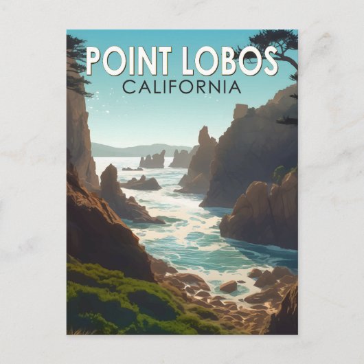 Point Lobos California Travel Art  Briefkaart (Voorkant)