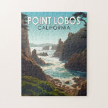 Point Lobos California Travel Art  Legpuzzel<br><div class="desc">Punt Lobos vectorkunstontwerp. Het zee nabij Point Lobos wordt beschouwd als een van de beste locaties voor duikvlucht op het Monterey-schiereiland en langs de Californische kust.</div>