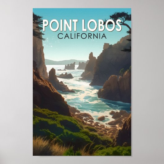 Point Lobos California Travel Art  Poster (Voorkant)