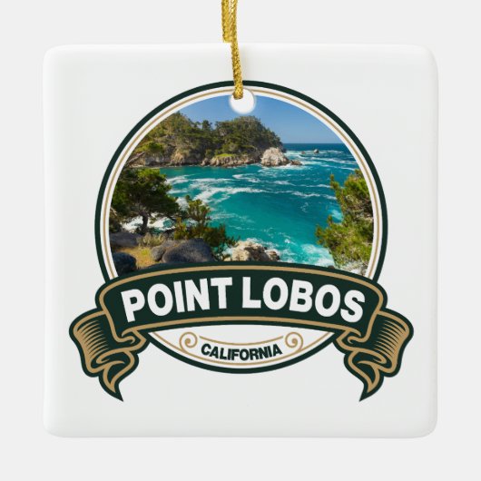 Point Lobos California Travel Badge Keramisch Ornament (Voorkant)