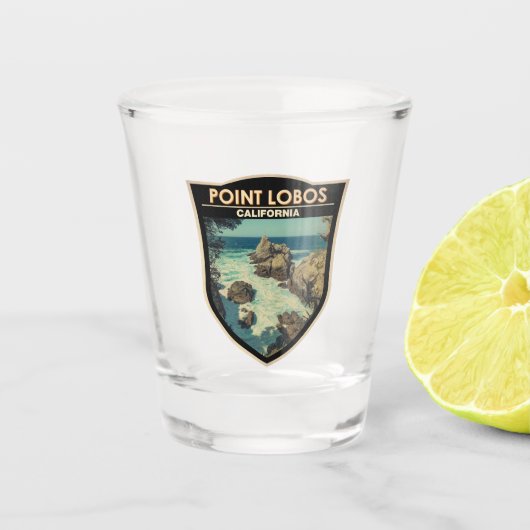 Point Lobos California Travel Badge Shot Glas (Voorkant)