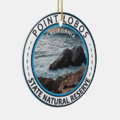 Point Lobos State Natural Reserve California Badge Keramisch Ornament (Rechts)