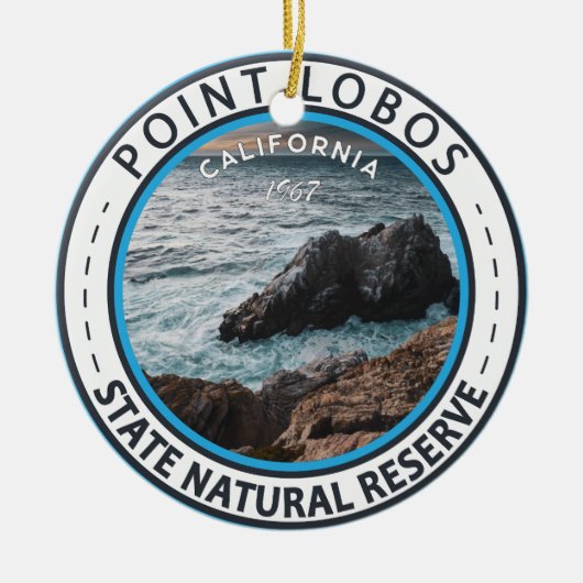 Point Lobos State Natural Reserve California Badge Keramisch Ornament (Voorkant)