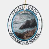 Point Lobos State Natural Reserve California Badge Keramisch Ornament (Links)