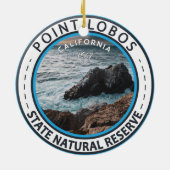 Point Lobos State Natural Reserve California Badge Keramisch Ornament (Achterkant)