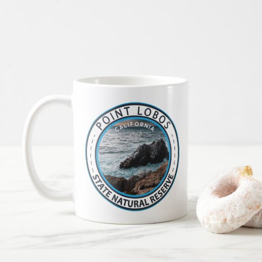 Point Lobos State Natural Reserve California Badge Koffiemok (Met donut)