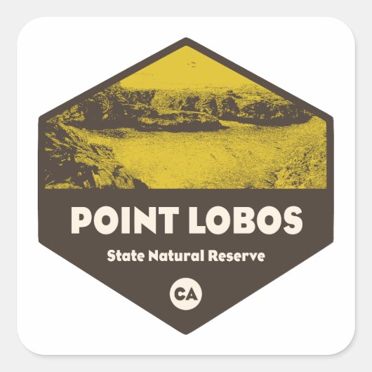 Point Lobos State Natural Reserve California Vierkante Sticker (Voorkant)