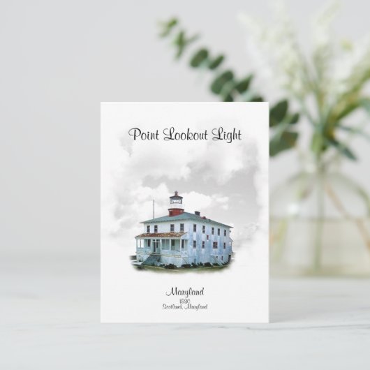 Point Lookout Light - Maryland Briefkaart (Staand voorkant)