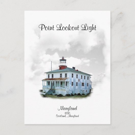 Point Lookout Light - Maryland Briefkaart (Voorkant)