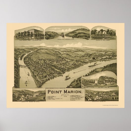 Point Marion, PA Panoramic Map - 1902 Poster (Voorkant)