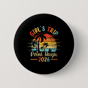 Point Mugu Beach CA Palmboom Vintage Zonsondergang Ronde Button 5,7 Cm