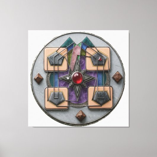 Point of Assembly 3D: Mystical Geometric Artifact Canvas Afdruk (Voorkant)