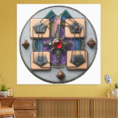 Point of Assembly 3D: Mystical Geometric Artifact Canvas Afdruk (Insitu (Woonkamer))
