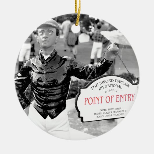 Point of Entry Lawn Jockey Keramisch Ornament (Voorkant)
