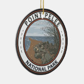 Point Pelee National Park Travel Art  Badge Keramisch Ornament (Rechts)