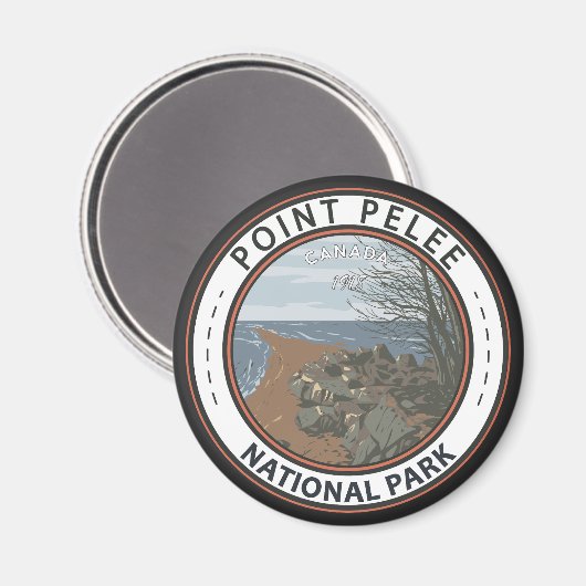Point Pelee National Park Travel Art  Badge Magneet (Voorkant / Achterkant)