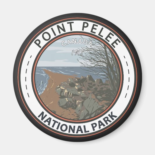 Point Pelee National Park Travel Art  Badge Magneet (Voorkant)