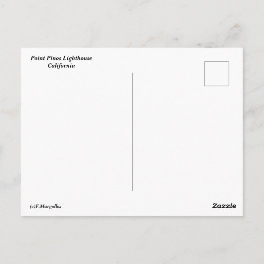 Point Pinos Lighthouse Briefkaart (Achterkant)