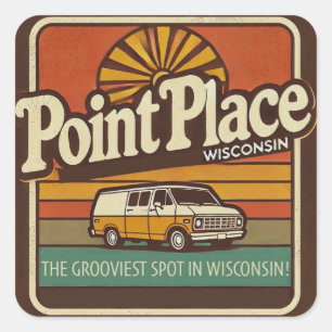 Point Place Wisconsin Vierkante Sticker