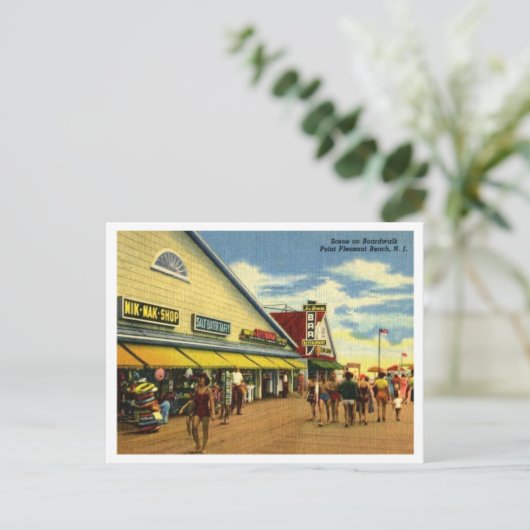 Point Pleasant Beach Boardwalk jaren 40 Briefkaart (Staand voorkant)