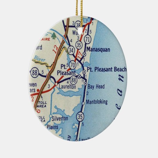 Point Pleasant Beach  Map Keramisch Ornament (Rechts)