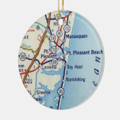 Point Pleasant Beach  Map Keramisch Ornament (Links)