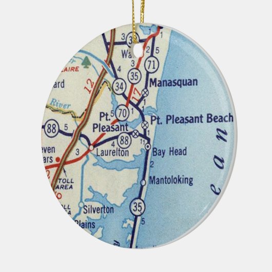 Point Pleasant Beach  Map Keramisch Ornament (Links)