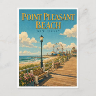 Point Pleasant Beach New Jersey Boardwalk GeoSaga Briefkaart