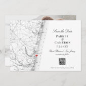 Point Pleasant New Jersey Kaart Elegant Bruiloft (Voorkant / Achterkant)