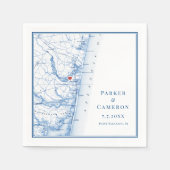 Point Pleasant New Jersey Kaart Elegant Bruiloft Servet (Voorkant)