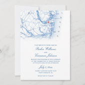Point Pleasant New Jersey Kaart Elegant Navy Weddi (Voorkant)