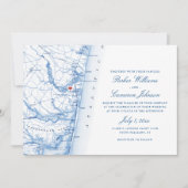 Point Pleasant New Jersey Kaart Elegant Navy Weddi (Voorkant)